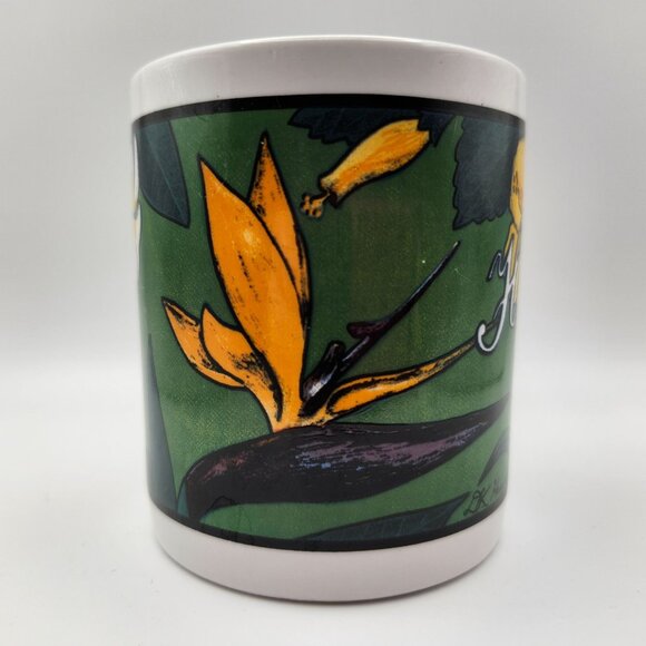 Vintage 1998 RBCI Hawaii Coffee Mug 12oz Plumeria Hibiscus Bird Of Paradise - Picture 2 of 9
